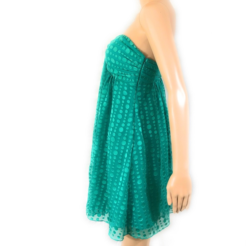Express Dress Sz 4 Green Strapless Empire Waist - Picture 5 of 8